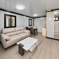 Maison préfabriquée en conteneur, maison modulaire à structure en acier ondulé et cabane portable avec mur en porte vitrée pour le camping, fournisseur en gros