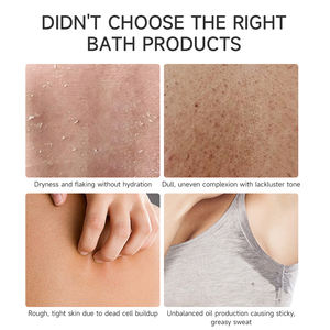 Gel de ducha exfoliante personalizable, gel de ducha de pétalos orgánicos blanqueador de perfume natural - Product Image 4