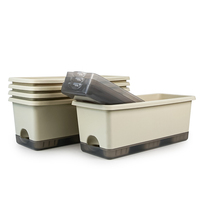 Jardinière rectangulaire auto-arrosante en résine épaissie pour balcon et rebord de fenêtre, idéale pour les grossistes et les détaillants