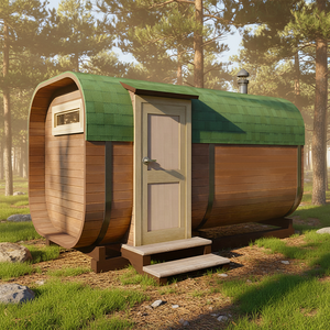 Sauna Criativa em Madeira Hemlock com Estrutura Metálica Retro <span class=keywords><strong>Industrial</strong></span> para 8 Pessoas, Kit de Fogão Nostálgico - Product Image 3