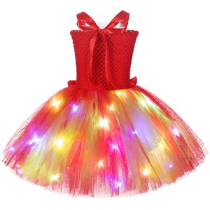 Robe tutu de Noël <span class=keywords><strong>pour</strong></span> filles avec <span class=keywords><strong>bandeau</strong></span> lumineux <span class=keywords><strong>LED</strong></span> rouge 100 % polyester, costumes de films et de séries <span class=keywords><strong>TV</strong></span> - Product Image 3