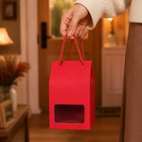 Boîte cadeau personnalisée avec logo privé, fenêtre et poignée en corde renforcée, emballage en papier 350 g/m², taille personnalisée OEM