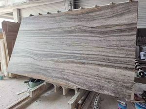 Dalles <span class=keywords><strong>de</strong></span> pierre <span class=keywords><strong>de</strong></span> <span class=keywords><strong>travertin</strong></span> gris argenté polies pour meuble-lavabo - Product Image 4