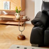Petite table basse moderne faite à la main Table d'appoint en métal et bois de qualité, meubles de maison au design simple