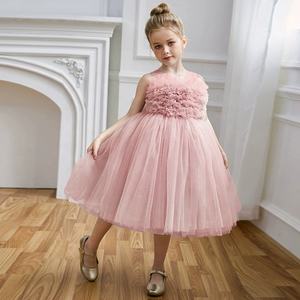 ชุดเดรสเด็กผู้หญิงสีฟ้า คอทรงโอ แขนกุด สำหรับเด็กอายุ <span class=keywords><strong>2</strong></span>-10 ปี เหมาะสำหรับงานวันเกิด งานเลี้ยงตอนเย็น งานพรอม ชุดกระโปรงบานทรงเค้ก - Product Image 2