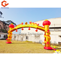 Arche gonflable géante en forme de dragon pour événements, fêtes et festivals, avec lanternes pour l'extérieur