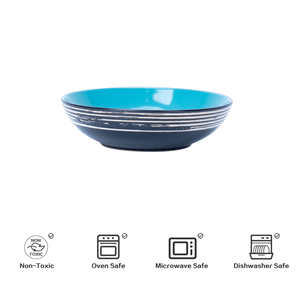 In September the Hotel Is Promoting Ceramic Blue Round Plate Sets for Salads Desserts and Tableware - Product Image 5