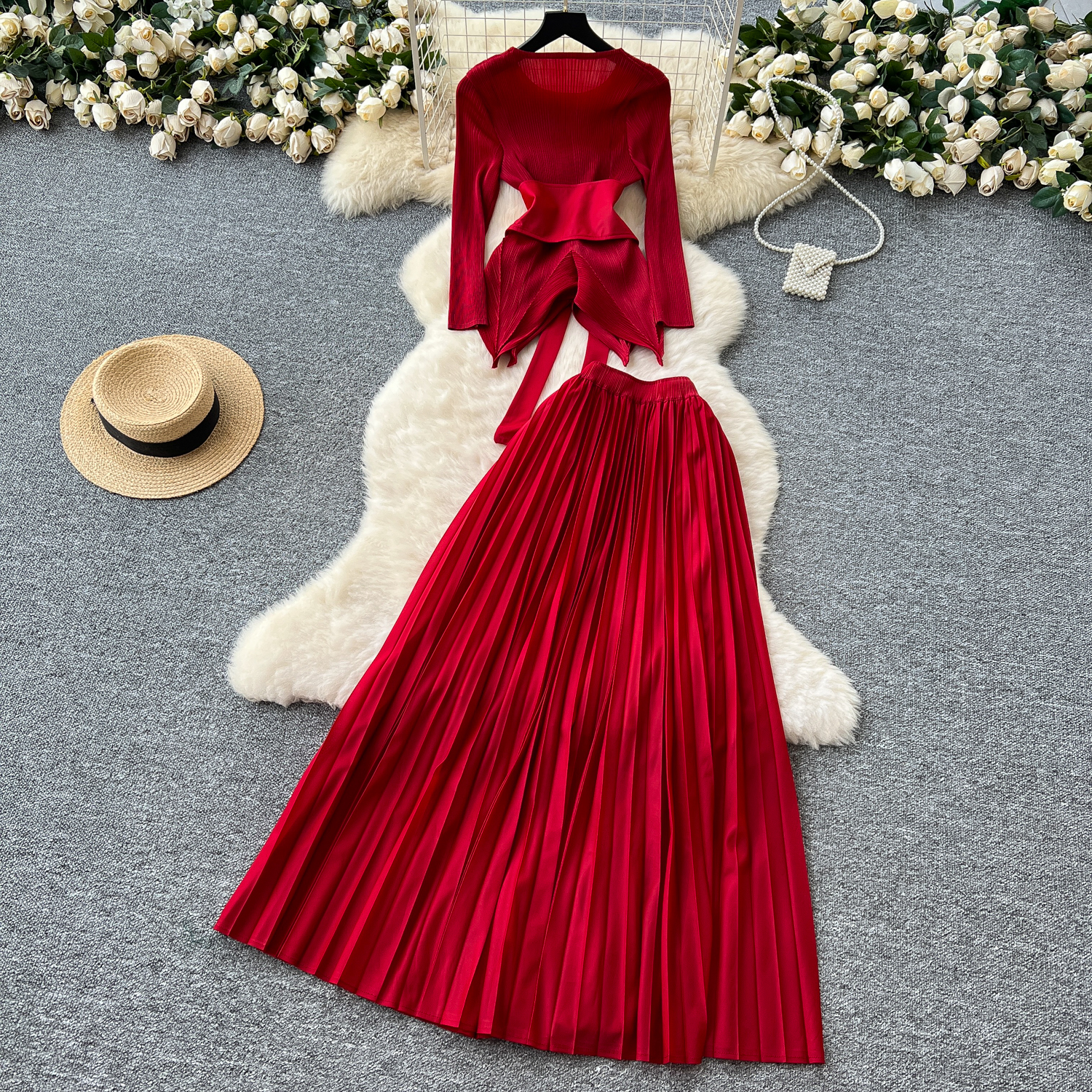 loose dresses with sleeves amropi Womens Pleated Long Sleeve Dress Casual Maxi Tie Waist Black,S : Clothing, Shoes & Jewelry Size:6-12M Romper NA-06.05.24AM Women Roaring 20s Flapper I can make any