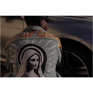 Vestes en Jean pour homme, veste en Jean de la vierge marie, <span class=keywords><strong>manteau</strong></span> de style Hip Hop - Product Image 5