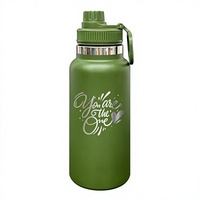Bouteille d'eau sport isotherme en acier inoxydable à large ouverture pour le cyclisme, avec logo personnalisé, anti-fuite, compatible porte-bidon de vélo, 18oz/25oz