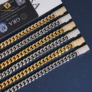 Wholesale Price 10MM Moissanite Cuban Link Chain Necklace&Bracelet <b>Men</b> Hip Hop Iced Out Vvs Diamond 316L Man Cuban Bracelet - Product Image 6