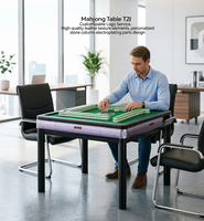 Table de mahjong automatique à pieds fixes pour 4 joueurs, double usage, structure stable, facile à nettoyer