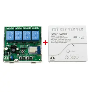 Tuya 4 Kanaals Slimme Wifi Bluetooth Draadloze Droge Contact Relay Switch Module, App Rf Afstandsbediening, Werkt Met Alexa Google Home