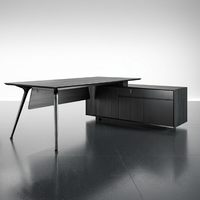 Bureau de direction modulaire en forme de L, sur mesure, de luxe moderne, avec bords biseautés, pour PDG et cadres supérieurs dans un immeuble de bureaux