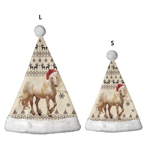 Chapeau de Père Noël imprimé sur demande (POD) sans MOQ, personnalisé pour toute la famille, assorti, ajustable pour enfants, pour fêtes et costumes de vacances - Product Image 3