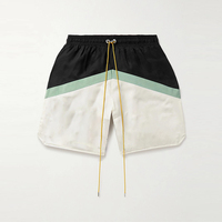 Ensemble short coupe-vent personnalisé pour homme, color block menthe rayé, séchage rapide, respirant, coupe-vent, athlétique, avec cordon de serrage, été, fabrication OEM