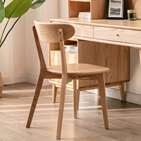 Chaise de salle à manger Louis en bois massif de style japonais avec dossier Utilisation simple pour la maison et le bureau Tabouret de réunion et d'habillage