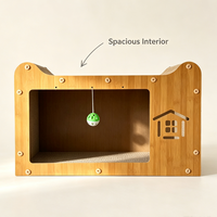 Mobilier pour chat d'intérieur : Maisonnette rectangulaire minimaliste en carton, espace de repos fermé et confortable