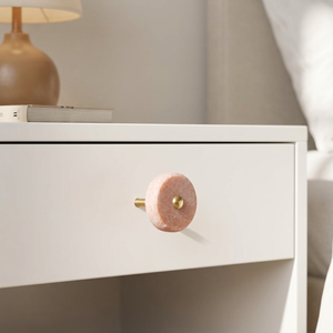 AK Brass Round Stone & Metal <b>Drawer</b> <b>Knob</b> <b>Pink</b> & Gold Finish Luxury Cabinet Handle For Home Kitchen Furniture Hardware - Product Image 3