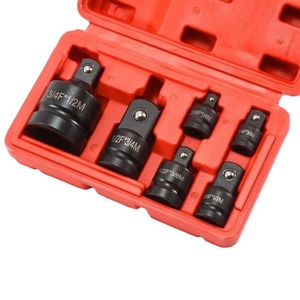Set Adaptor dan Reducer Soket Impact 6 Buah, Ukuran 1/4", 3/8", 1/2" dan 3/4" Drive, CR-V dengan Kotak Penyimpanan untuk Peralatan Impact Wrench - Product Image 2
