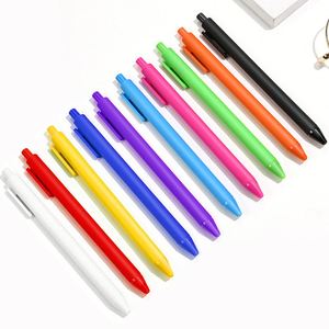 Bolígrafos de Gel de Plástico con Acabado de Goma Suave Multicolor X1106-1 con Logotipo Personalizado, Bolígrafo de Tinta de Gel Promocional Retráctil - Product Image 1