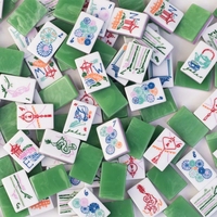 160 pièces de tuiles de mahjong américaines en acrylique vert clair jade à 3 couches pour les amateurs du marché américain