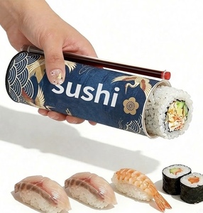 Custom Printed Eco Paper Sushi Slide Tube, Food Grade Pull Out Paper Tube Packaging with Sauce Box for Hand Roll Sushi - Product Image 1