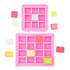 Grande e piccolo stampo in Silicone di particelle di vernice a forma di coniglio quadrato caramello caramello cioccolato - Product Image 2