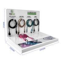 Expositor de Cables de Datos Moderno de Acrílico Transparente Personalizado de 3 mm con Soporte para Accesorios de Teléfono Móvil para Venta al por Menor