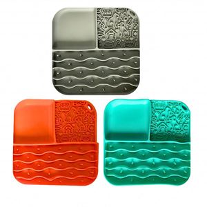 Comedero Cuadrado Multifuncional Antideslizante para Mascotas, Plato Grueso de Alimentación Lenta para Perros y Gatos, Tapete para Golosinas, Tazón, Plato - Product Image 1