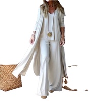 Ensembles de tricot 2 pièces pour femmes : Cardigan, débardeur et pantalon, amples, formels, imperméables, personnalisables et coordonnés