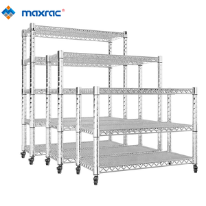 מדפי תיל כרום פרימיום, 5 שכבות, מדפים ניתנים לערום ללא ברגים, הגנה מפני קורוזיה, פלדה, מאושר על ידי <span class=keywords><strong>NSF</strong></span>, ציפוי אבקה - Product Image 4