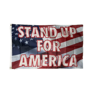 Interior Exterior Poliéster Stand up for America Flag Democracy Freedom Independence Sign 3x5 - Product Image 1