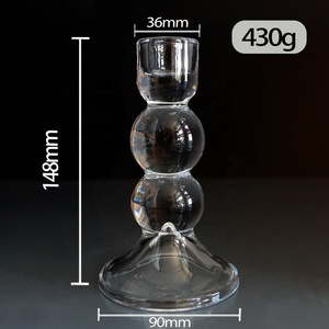 <span class=keywords><strong>Portacandele</strong></span> <span class=keywords><strong>in</strong></span> <span class=keywords><strong>Vetro</strong></span> Trasparente Rosso e Blu, Lussuoso e Rotondo, per Ristoranti, Inciso e Scintillante, Ideale per Caminetti - Product Image 3