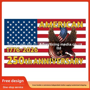 <span class=keywords><strong>Bandiera</strong></span> Patriottica in Poliestere 3x5FT per il 250° Anniversario degli Stati Uniti, Decorazione per Celebrazioni all'Aperto, Vendita Transfrontaliera - Product Image 2