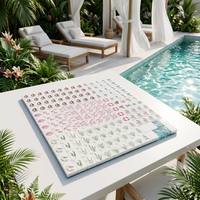 Tuiles de Mahjong Nautiques 160 Pièces en Acrylique Bleu Marine avec Joker Sirène et Voilier, Jeu de Mahjong, Cadeau Thème Bord de Mer, Vente en Gros