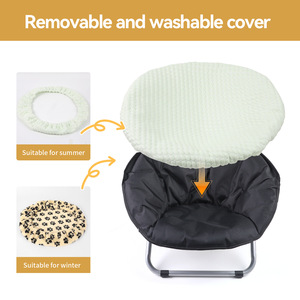 Faltbares Woll-Haustierbett Höhlenstuhl Tragbares Wasserdichtes Rundes Erhöhtes Bett für Katzen und Hunde für Alle Jahreszeiten - Product Image 5