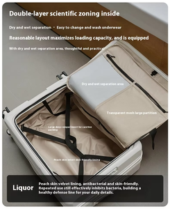 Nouveau concepteur 100% PC valise 20/24/28 pouces bagages à bord unisexe Extensible ouverture avant étui à bagages sacs à roulettes - Product Image 3