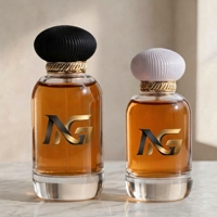 Flacon de parfum design en verre transparent pratique, flacon de rangement cosmétique avec bouchon coloré, flacon de parfum de luxe