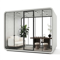 Cabine Acoustique Intelligente Moderne en Aluminium Insonorisée pour Bureau à Domicile, Idéale pour l'Étude en Extérieur, l'Intimité et les Appels Vidéo, Modulaire et Extensible