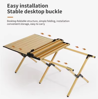 Table de camping pliante légère en acier au carbone moderne, hauteur réglable, mobilier d'extérieur, pique-nique 4 places, portable, vente en gros