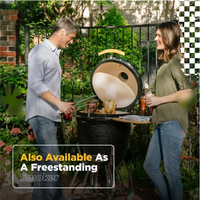 MCD 22 pouces chariot extérieur grill fumeur charbon bbq Kamado fumée moins bois support pour bbq