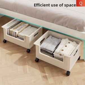 Under-Bed <b>Storage</b> Box with Wheels Drawer-Type Movable Organizer <b>Clothes</b> <b>Storage</b> Container Polypropylene Modern Minimalist - Product Image 2