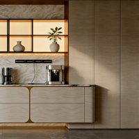 Buffet de cuisine moderne avec niche de présentation, en acier inoxydable, rangement modulaire pour salle à manger