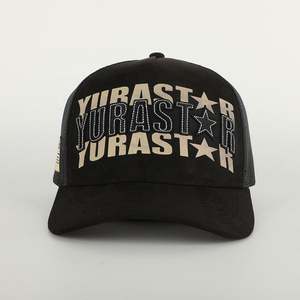 Venta al por mayor de logotipo de impresión personalizada Gorras de malla de algodón negro sombrero Oem al aire libre para hombre bordado 5 Panel deportes de alta calidad gorra de camionero - Product Image 2