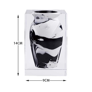 Florero moderno de acrílico transparente, maceta de cristal, adorno de resina para decoración de sala de estar - Product Image 5