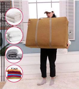 Large Capacity Storage Bag Heavery Duty Canvas Bag Waterproof Bedding Clothes Moving Storage Bags With Reinforced Zipper - Product Image 6
