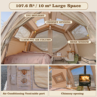 Tente gonflable Coody 10.0 Pro Air - Beige, imperméable, pour le camping, quatre saisons, grand espace, installation rapide, portable avec pompe