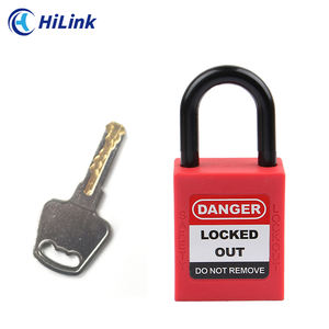 <span class=keywords><strong>Candado</strong></span> de Seguridad HiLink de Plástico Resistente con Grillete Corto de Nylon de 25 mm, Color <span class=keywords><strong>Rojo</strong></span>, con Llave Maestra - Product Image 2