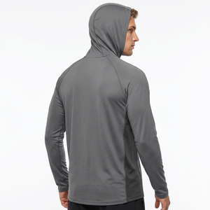 Sweat à capuche de pêche pour homme en polyester et élasthanne avec logo personnalisé, masque intégré, manches longues, séchage rapide, respirant, UPF 50+, 220g - Product Image 4